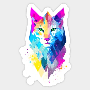 Lynx Wild Nature Animal Colors Art Paint Sticker